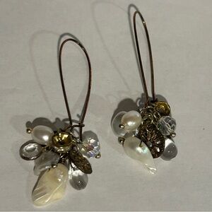 Pearl and Gold Dangle Earrings